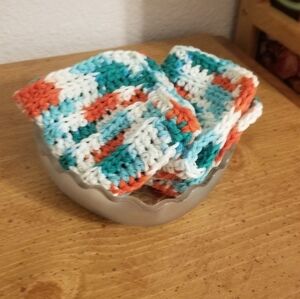 💞2/$20 HAND CRAFTED Crocheted All Purpse 100% Cottn Reusble Bath or Dish Cloths